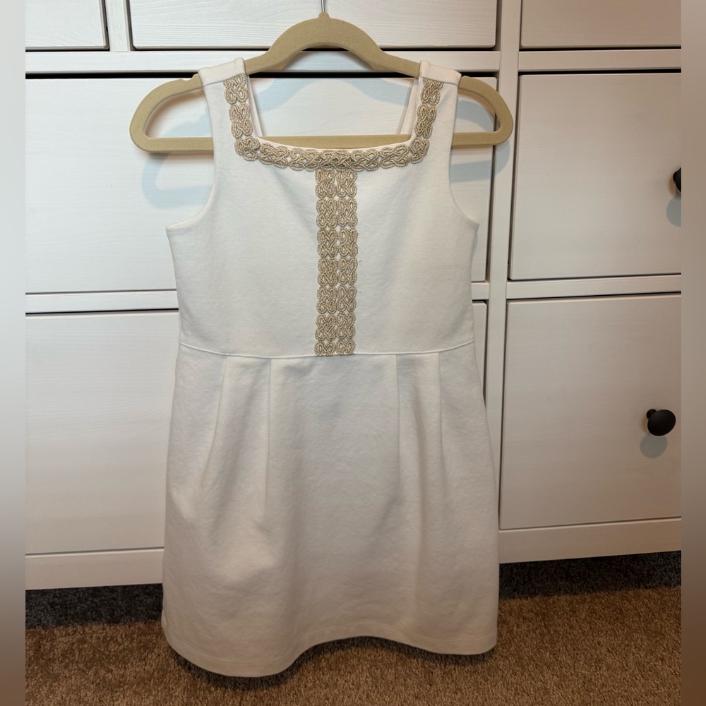 Janie and Jack gold accent ponte dress size 6
